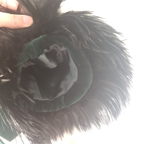 Vintage Myrene De Premonville Green Velvet Blazer w Bell Sleeve Feather Cuff XS - Picture 5 of 10